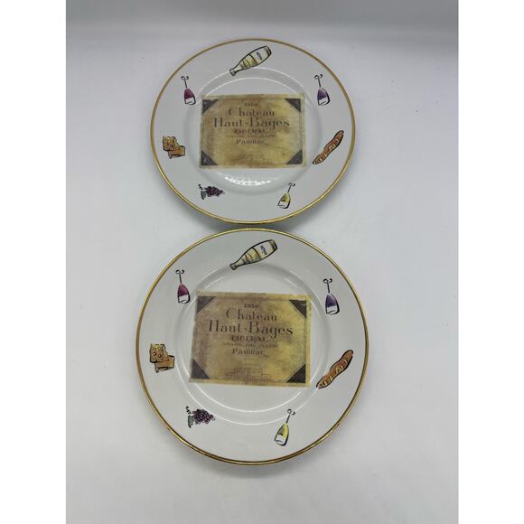 Rosanna Other - Rosanna Chateau Haut-Bages Salad Plates Made in Italy Set of 2